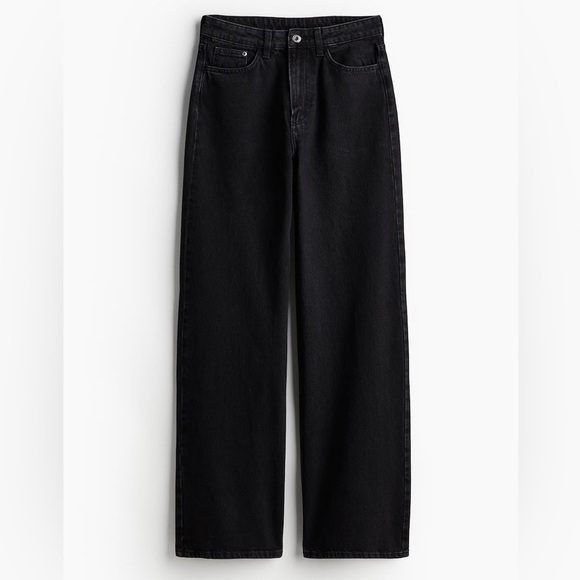 H&M Denim - H&M 2026 Black Ultra High Rise Wide Leg Jeans